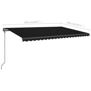 Auvent rétractable 3006678-1 Anthracite - 300 x 500 cm