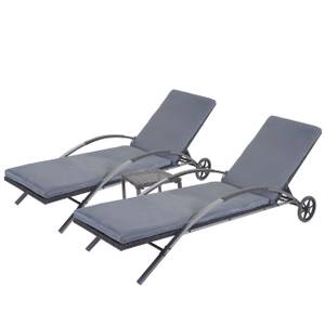 Chaises longues E27 (lot de 2) Noir - Gris