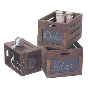 Boîte en bois E11 (3 pcs) Marron foncé