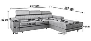 Ecksofa NOTO R-S Blau - Ecke davorstehend rechts