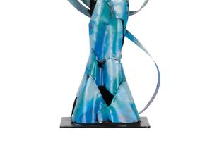 Metall Skulptur Goddess of the Sky Blau - Weiß - Metall - 51 x 23 x 13 cm