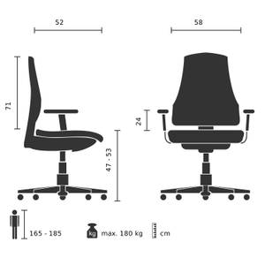 XXL Drehstuhl RELAX XXL B Schwarz - Kunstleder - 78 x 118 x 70 cm