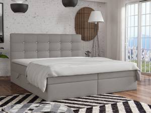 Boxspringbett Doppelbett Elegante Hellgrau - Breite: 200 cm