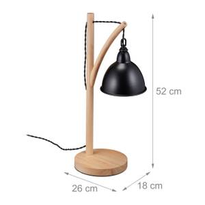 Tischlampe mit hängendem Lampenschirm Schwarz - Hellbraun