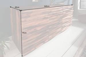 Sideboard RELIEF Braun - Massivholz - Holzart/Dekor - 160 x 75 x 45 cm