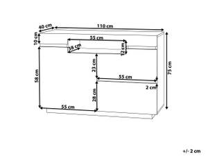 Buffet MARLIN Marron - Blanc - Bois manufacturé - 110 x 75 x 40 cm