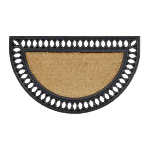 Paillasson fibres de coco tapis de sol Noir - Marron - Fibres naturelles - Matière plastique - 75 x 2 x 45 cm