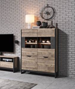 Vitrine ARDEN Braun - Grau - Holzwerkstoff - 108 x 150 x 39 cm