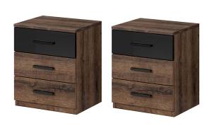 Schlafzimmer-Set GALAXY 4-teilig Braun - Holzwerkstoff - 220 x 210 x 205 cm