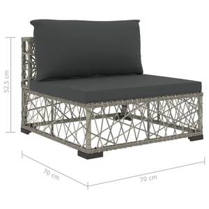 Garten-Lounge-Set Grau - Polyrattan - 74 x 26 x 74 cm