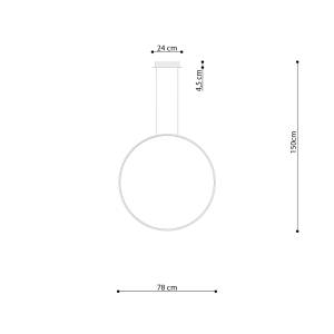 Hängelampe Rio 4000K Grau - Tiefe: 78 cm