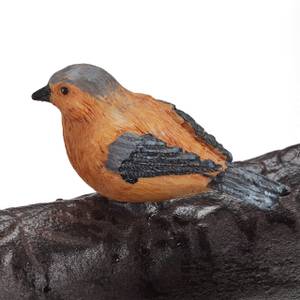 Bain d’oiseaux en fonte de fer Marron - Orange - Métal - Matière plastique - Pierre - 24 x 7 x 13 cm