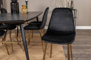 Essgruppe Gold (7-teilig) Schwarz - Massivholz - 85 x 76 x 180 cm