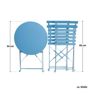 Bistro-Set Blau - Metall - 60 x 80 x 100 cm