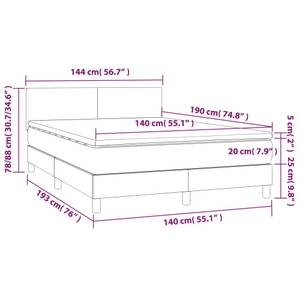 Boxspringbett 3017288-3 Dunkelgrau - Tiefe: 193 cm