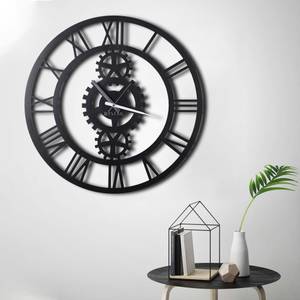 Dekorative Uhr Schwarz - Metall - 72 x 70 x 70 cm