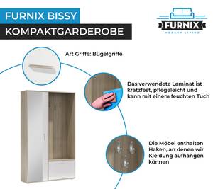 Garderobe BISSY Eiche Sonoma Dekor - Weiß