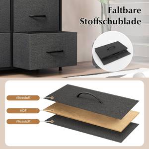 Stoffkommode TG32861PW Schwarz - Holzwerkstoff - 30 x 92 x 80 cm