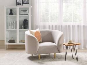 Fauteuil LOEN Beige - Doré - Textile