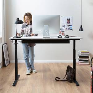 Höhenverstellbarer Tisch Easydesk Weiß - Breite: 160 cm - Schwarz