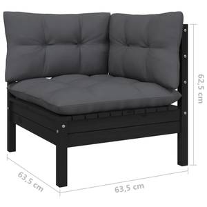 Gartensofa (2er Set) 3012138-15 Schwarz