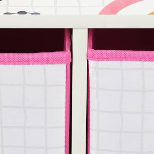 Niedriges Kinderregal mit Heldin-Motiv Pink - Weiß - Holzwerkstoff - Textil - 63 x 49 x 30 cm