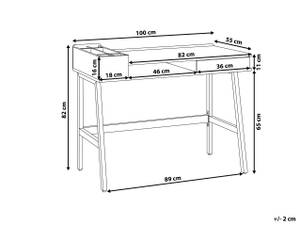 Bureau PARAMARIBO Marron - Blanc - Bois manufacturé - 100 x 82 x 55 cm