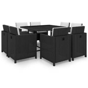 Gartenmöbel-Set Schwarz - Metall - Polyrattan - 109 x 74 x 109 cm