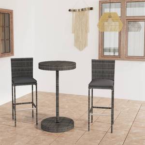 Bar-Set (3-teilig) 3011731-1 Grau - Metall - 61 x 106 x 61 cm