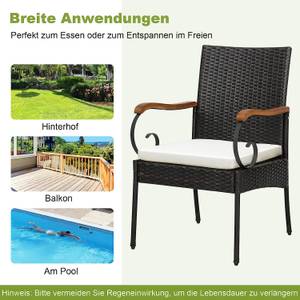 Gartenstuhl Polyrattan (2er Set) Braun - Rattan - 55 x 89 x 60 cm