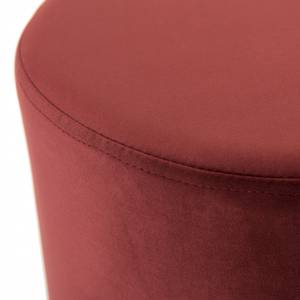 Tabouret rond tissu velours bordeaux Rouge - Textile - 39 x 40 x 39 cm