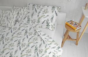 Gesteppte Steppdecke Eucalyptus Branches Textil - 1 x 200 x 140 cm