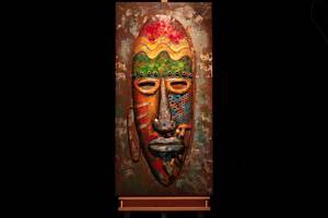 Tableau métallique Colourful Masquerade Métal - 120 x 60 x 7 cm