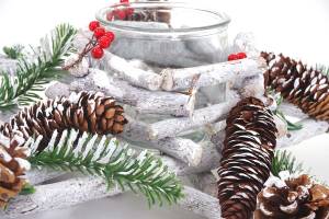 Adventskranz (3er Set) Metall - Holz teilmassiv - 40 x 18 x 40 cm