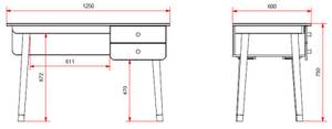 Schreibtisch Billy Weiß - Holzwerkstoff - Massivholz - Holzart/Dekor - 60 x 75 x 125 cm
