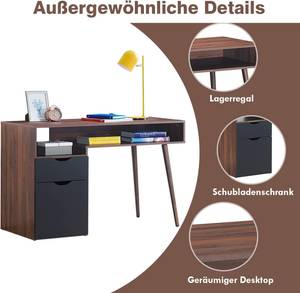 Schreibtisch mit Schrank Braun - Holzwerkstoff - 55 x 78 x 120 cm