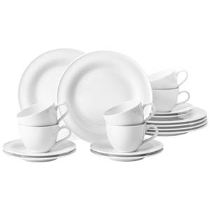 Kaffeeservice Beat 18-teilig Weiß - Ton - Porzellan - 24 x 19 x 43 cm