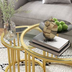 Couchtische 839-809V00GD Gold - Glas - 60 x 47 x 60 cm