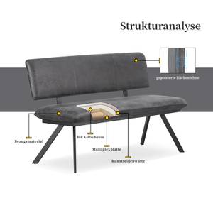 Sitzbank JUNA Anthrazit - Breite: 160 cm