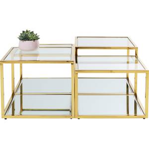 Tables basses Orion (lot de 4) Doré - Verre - 100 x 42 x 100 cm