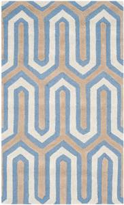 Teppich Leta handgetuftet Grau - Nachtblau - 90 x 150 cm