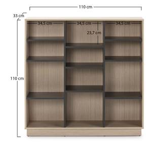 Bücherregal Vigo 110x110 cm, Farbe Eiche Braun - Holzwerkstoff - 110 x 110 x 33 cm