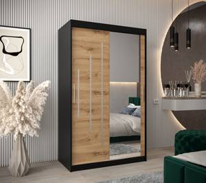 Armoire à portes coulissantes york 2 Noir - Imitation chêne - Largeur : 120 cm - 2 porte