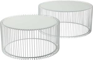 Tables basses Wire (lot de 2) Verre / Acier - Blanc