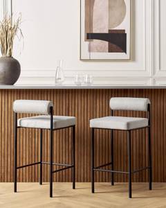 Tabouret de bar AMAYA Noir - Gris - Gris lumineux