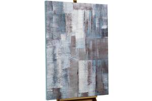 Acrylbild handgemalt Waterfall of Ice Blau - Massivholz - Textil - 80 x 120 x 4 cm