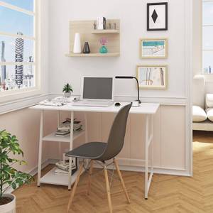 Schreibtisch Dimitrina Weiß - Holzwerkstoff - Metall - 120 x 76 x 60 cm