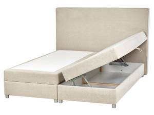 Boxspring Bett MINISTER Beige - Silber - Weiß - Textil - 168 x 115 x 209 cm