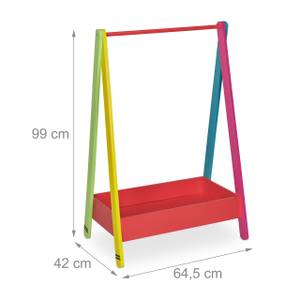 Penderie avec rangement pour les enfants Vert - Rouge - Jaune - Bois manufacturé - 65 x 99 x 42 cm