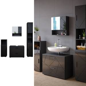 Mobilier de salle de bains Irma Anthracite - Anthracite brillant